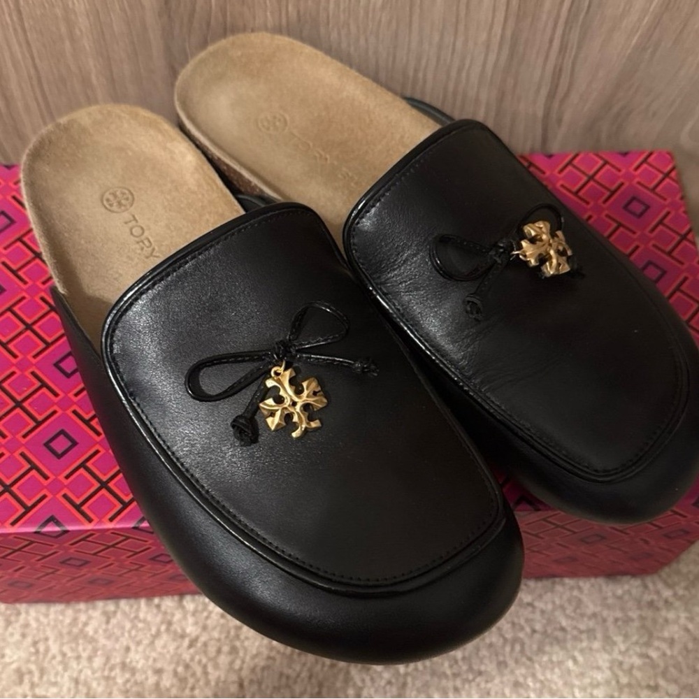 Tory Burch Charm Mule Calf Leather/Softy Naplak Size 8